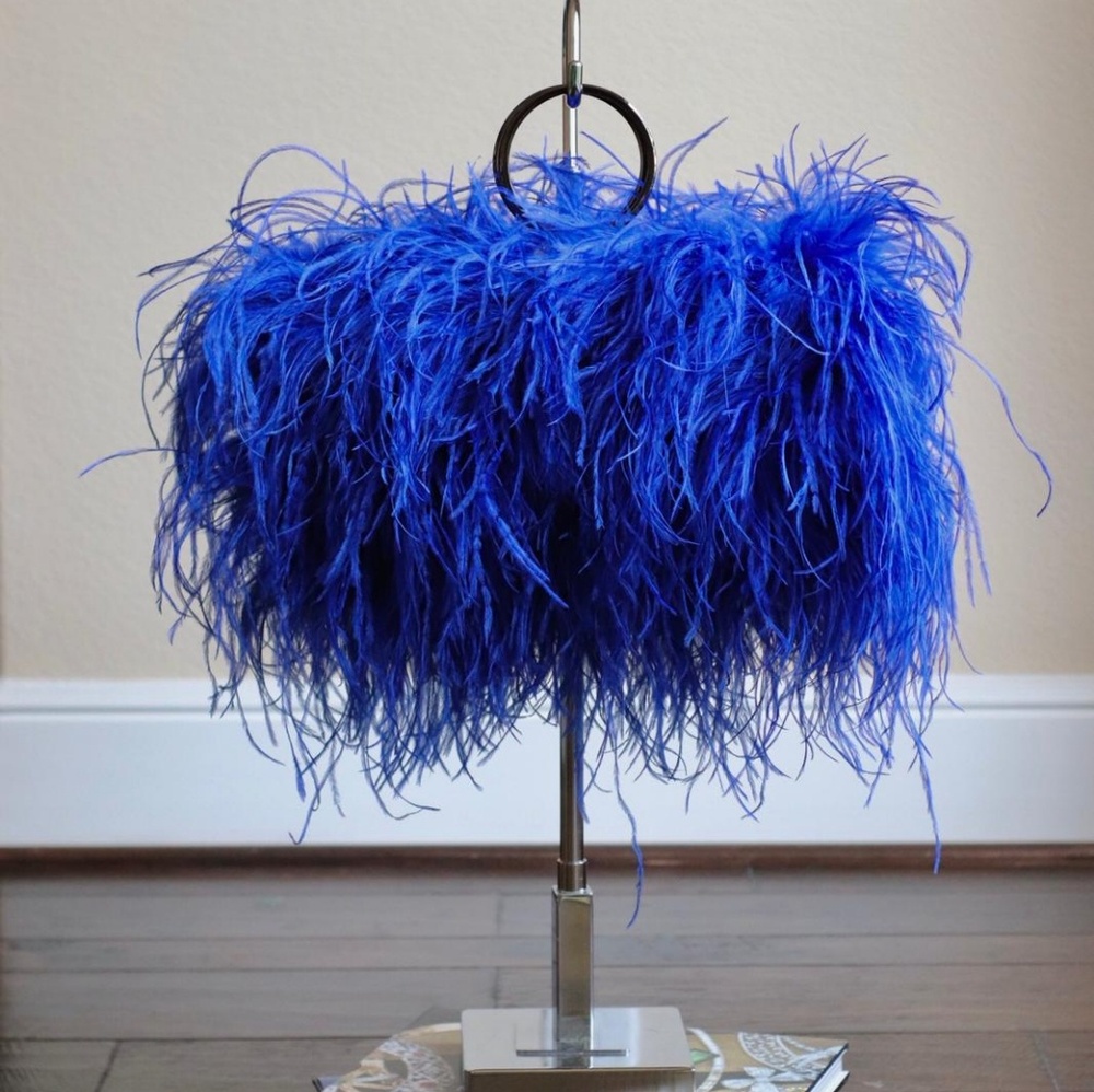 Custom feather ostrich handbag/ feather purse